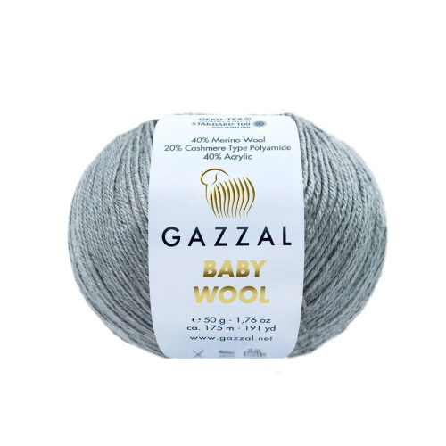Пряжа Baby Wool (Беби Вул) 818 серый