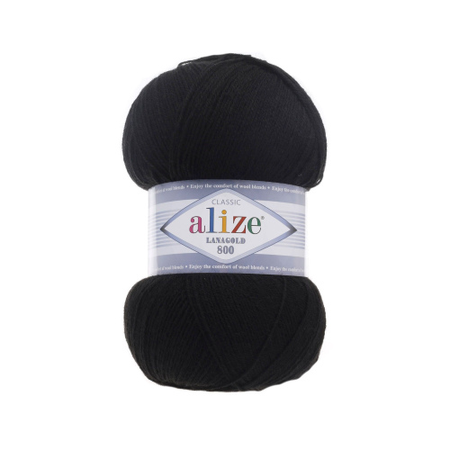 Пряжа Lanagold 800 (Ланаголд 800) 60 черный